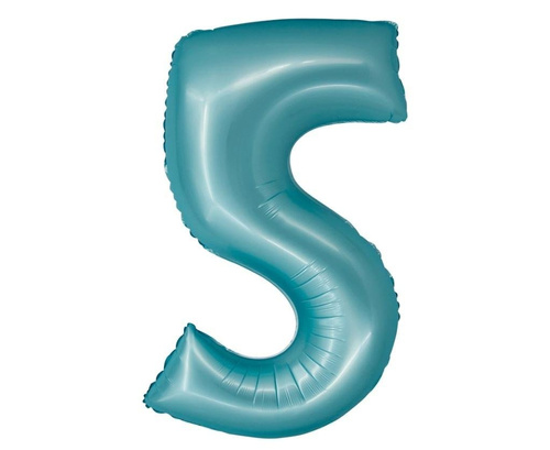 Balon foliowy Smart cyfra 5 niebieski matowy 76cm