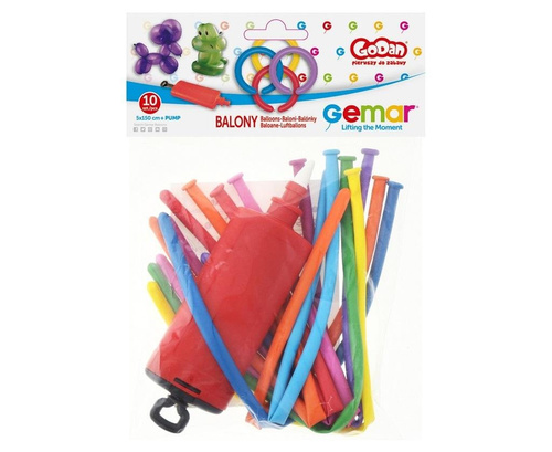 Balony Premium do modelowania z pompką 10szt.