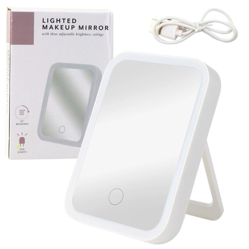 Lusterko podświetlane LED 3 tryby białe