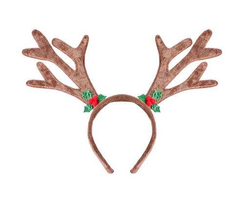 Opaska rogi renifera brązowa