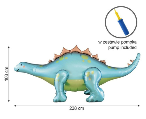 Balon foliowy Dino Stegozaur 238x91x103cm
