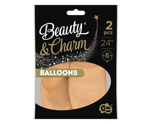 Balony Beauty&Charm pastelowe cieliste 61cm 2szt