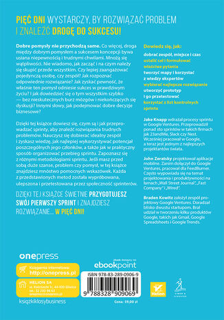 Pięciodniowy sprint. Rozwiązywanie trudnych problemów i testowanie pomysłów