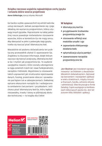 Język Go. Tworzenie kodu z wykorzystaniem najlepszych konwencji i praktyk. Wydanie II