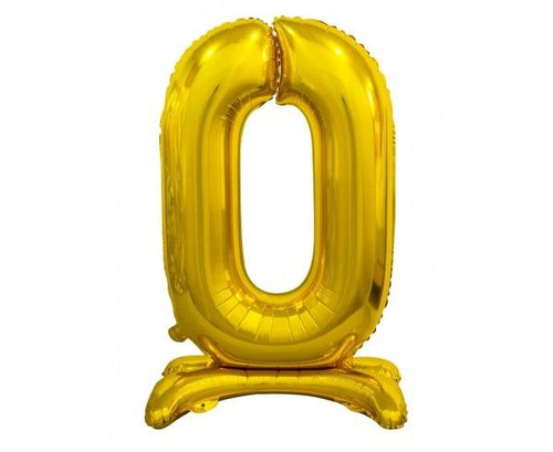 Balon foliowy B&C Cyfra stojąca 0 złota 74cm