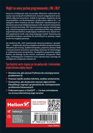 Machine learning i natural language processing w programowaniu. Podręcznik z ćwiczeniami w Pythonie