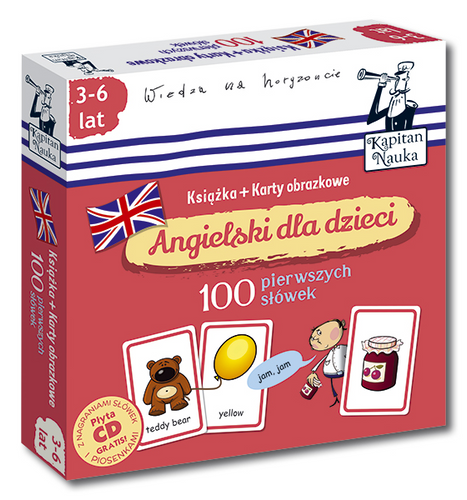 Angielski dla dzieci. 100 pierwszych słówek. Książka + karty obrazkowe