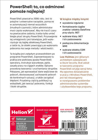 PowerShell. Leksykon kieszonkowy. Przenośna pomoc dla tworzących skrypty w PowerShell. Wydanie III