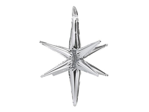 Balon foliowy Gwiazda 3D 105cm srebrny