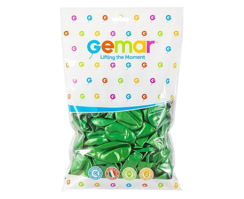 Balony metaliczne zielone 25cm 100szt.