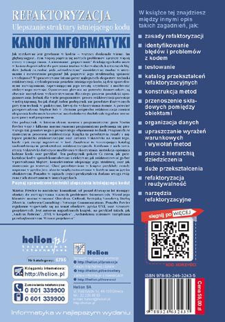 Refaktoryzacja. Ulepszanie struktury istniejącego kodu