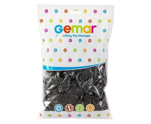 Balony metaliczne Czarne 25 cm 100 szt