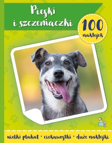 100 naklejek z plakatem. Psy i szczeniaczki