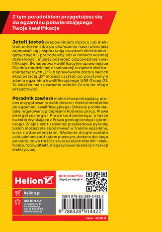 Poradnik dla dozoru i elektromonterów zdających egzamin kwalifikacyjny URE Grupy G1. Wydanie II