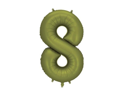 Balon foliowy cyfra 8 86cm oliwkowy