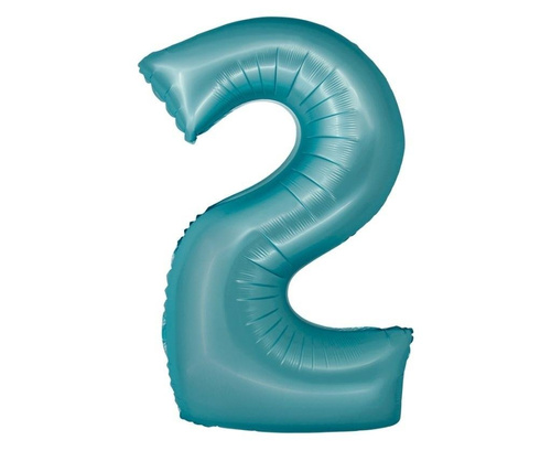 Balon foliowy Smart cyfra 2 niebieski matowy 76cm