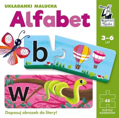 Alfabet. Układanki malucha. Kapitan Nauka. Puzzle 24 elementy