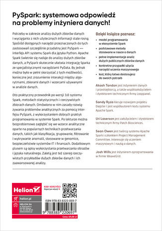 Zaawansowana analiza danych w PySpark. Metody przetwarzania informacji na szeroką skalę z wykorzystaniem Pythona i systemu Spark