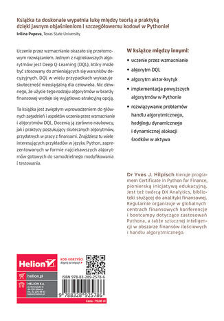 Uczenie przez wzmacnianie w finansach. Wprowadzenie z wykorzystaniem Pythona