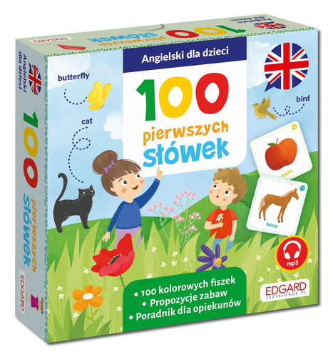Angielski dla dzieci- 100 pierwszych słówek (fiszki+MP3)
