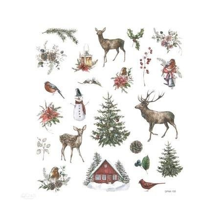 Naklejki z brokatem lovable chrismas 23szt