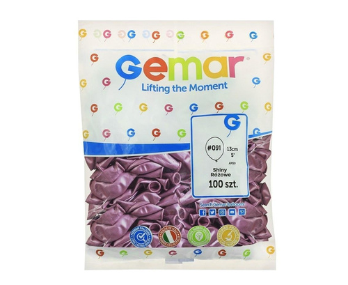 Balony shiny różowe 12cm 100szt