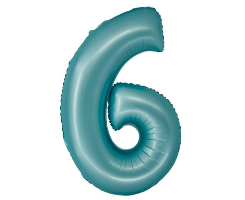 Balon foliowy Smart cyfra 6 niebieski matowy 76cm