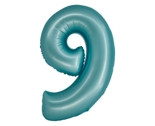Balon foliowy Smart cyfra 9 niebieski matowy 76cm