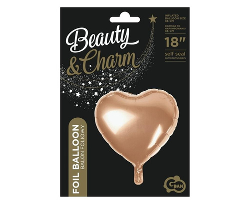 Balon foliowy Serce różowo-złoty 45cm