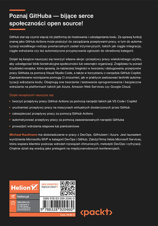Akcje GitHuba. Receptury. Praktyczny przewodnik po automatyzacji i usprawnianiu procesu tworzenia oprogramowania