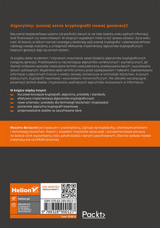 Algorytmy kryptograficzne. Przewodnik po algorytmach w blockchain, kryptografii kwantowej, protokołach o wiedzy zerowej oraz szyfrowaniu homomorficznym