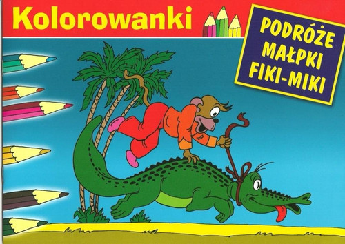 Kolorowanka Podróże małpki Fiki-Miki. Krokodyl