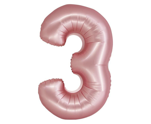 Balon foliowy Smart cyfra 3 j. różowa matowa 76cm