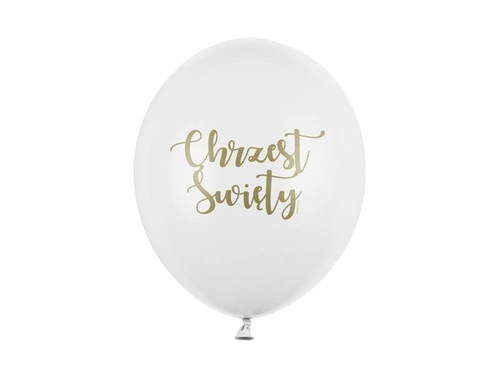Balony 30cm Chrzest Święty Pastel Pure White 50szt