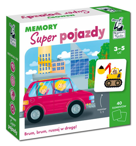 Memory Super pojazdy 3-5 lat Kapitan Nauka