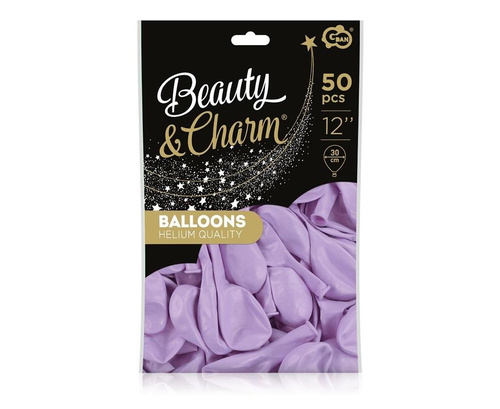 Balony Beauty&Charm makaronowe lawenda 30cm 50szt