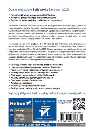 SolidWorks Simulation 2020. Statyczna analiza wytrzymałościowa