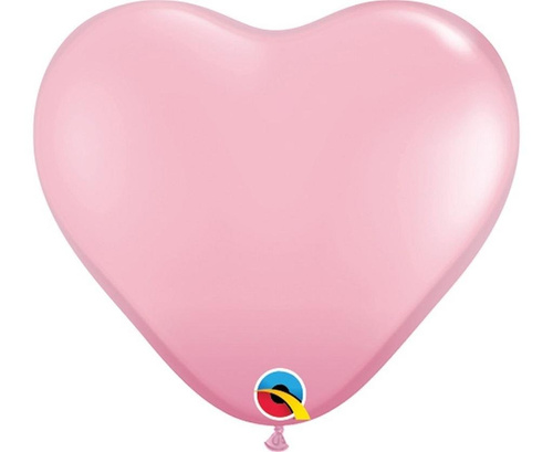 Balon serce pastelowy j. różowy 15cm 100szt