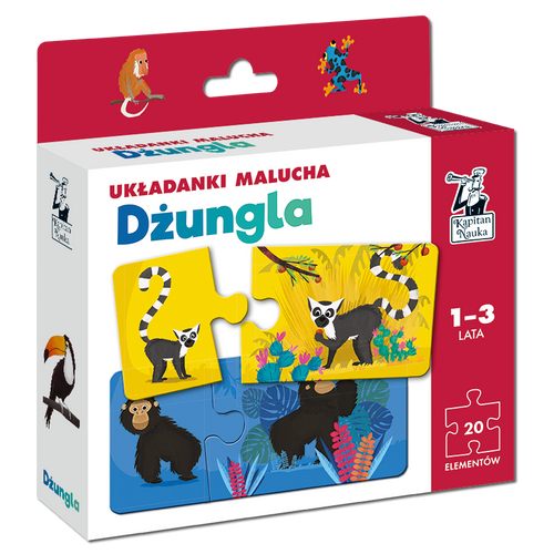 Dżungla. Układanki Malucha. Kapitan Nauka. Puzzle 20 elementów