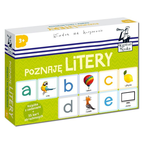 Poznaję Litery (książka + karty obrazkowe) Kapitan Nauka