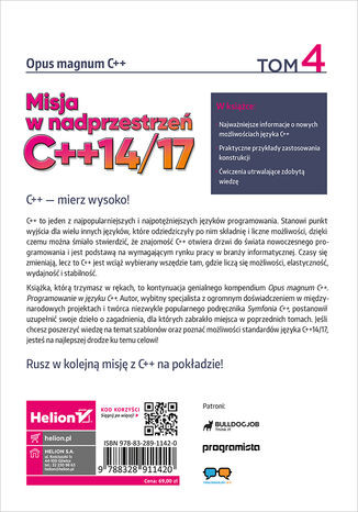 Opus magnum C++. Misja w nadprzestrzeń C++14/17. Tom 4. Wydanie II poprawione