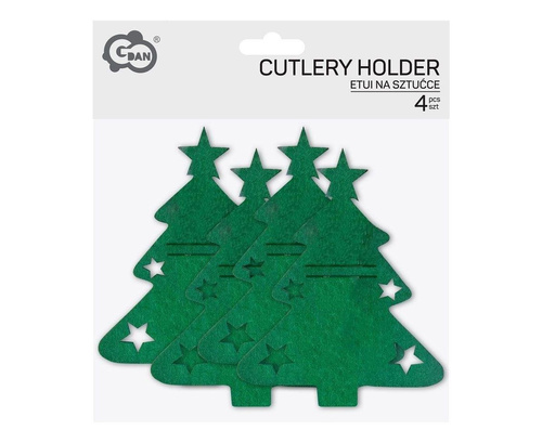 Etui na sztućce Choinka 16,5x20,5cm 4szt
