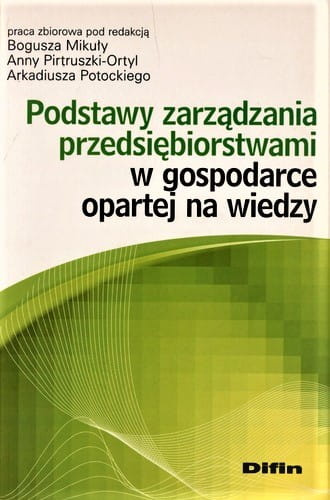 Podstawy zarządzania przedsiębiorstwami w gospodarce opartej na wiedzy