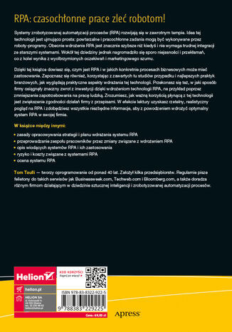 Zrobotyzowana automatyzacja procesów. Tworzenie i wdrażanie systemów RPA