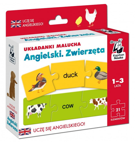 Angielski zwierzęta.Układanki malucha