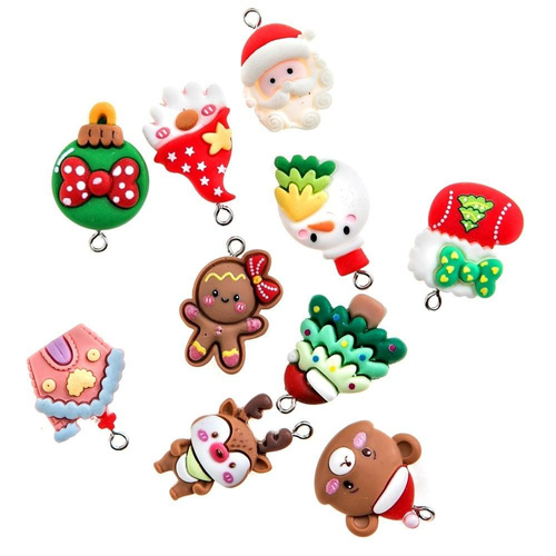 Zawieszki polimerowe 3D - Christmas goodies 10szt