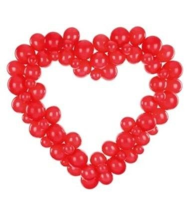 Girlanda balonowa ze stelażem Serce czerwony 160cm