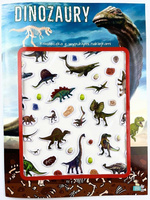 Książeczka z wypukłymi naklejkami. Dinozaury