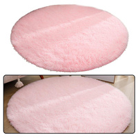Dywan okrągły pluszowy jasno różowy 122cm