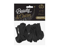 Balony Beauty&Charm pastelowe czarne 13cm 20szt